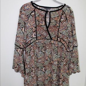 American Eagle Dress Paisley print black velvet